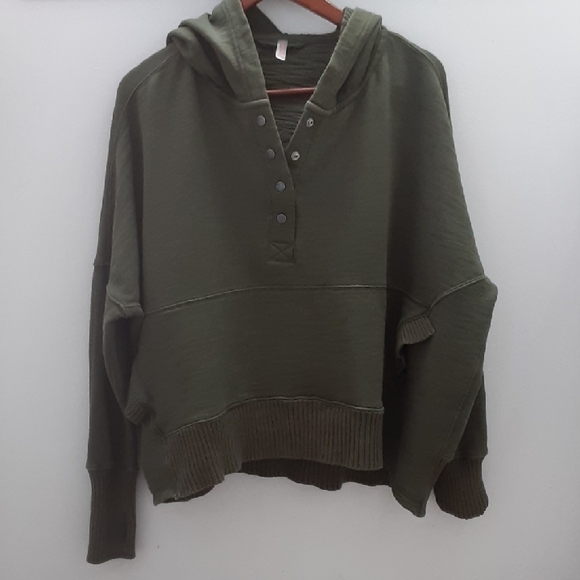 Free People Movement Honey Dove Army Pullover Hoodie Size Large - Picture 2 of 12